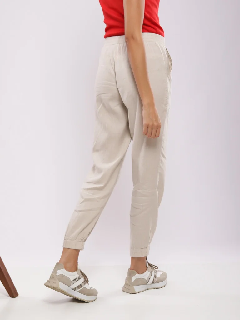 Pantalon jogger lin mélangé
