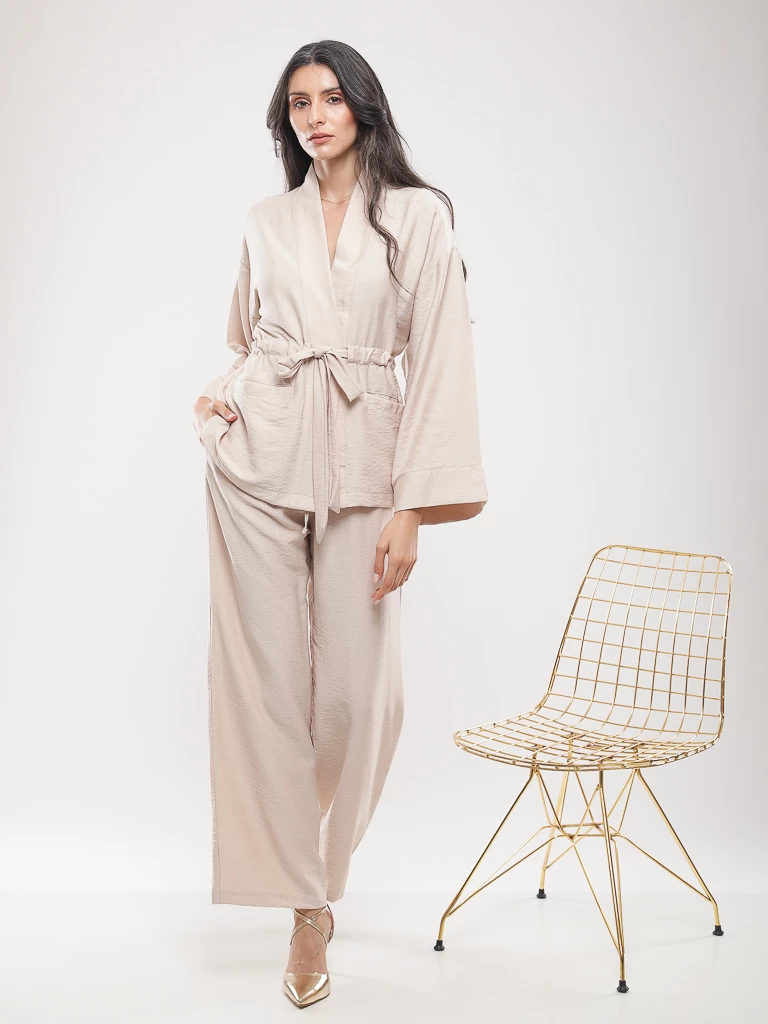 Pantalon large avec cordon de serrage