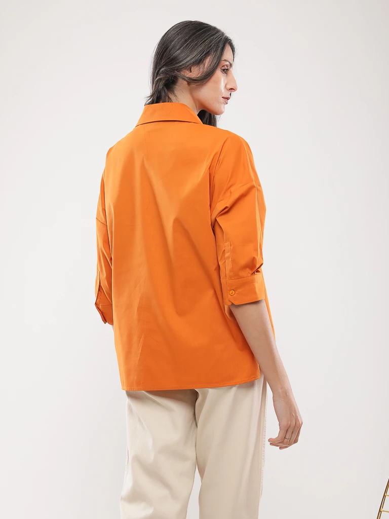 Chemise oversize manches 3/4