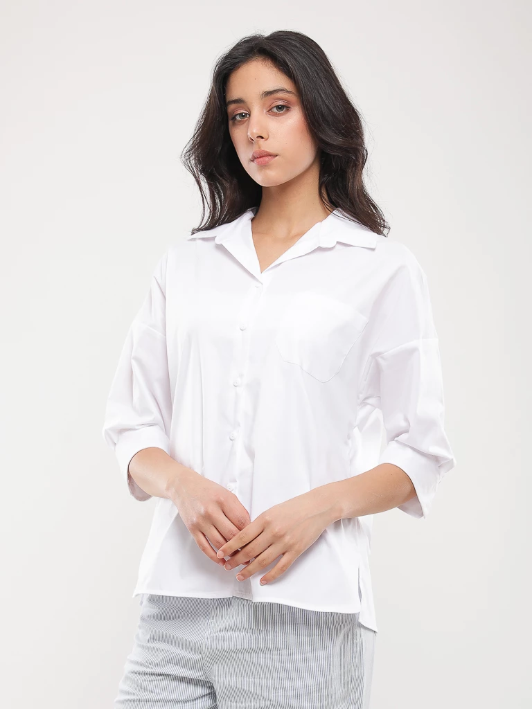 Chemise oversize manches 3/4