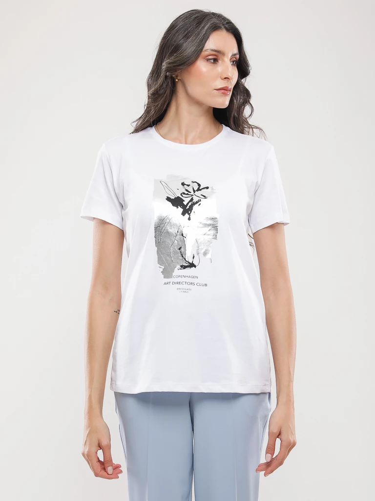 T-shirt coton à imprimé graphique