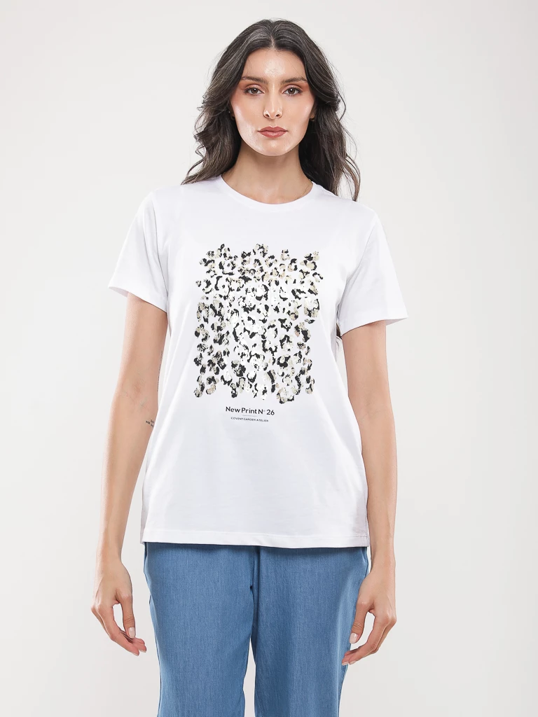 T-shirt coton à imprimé graphique