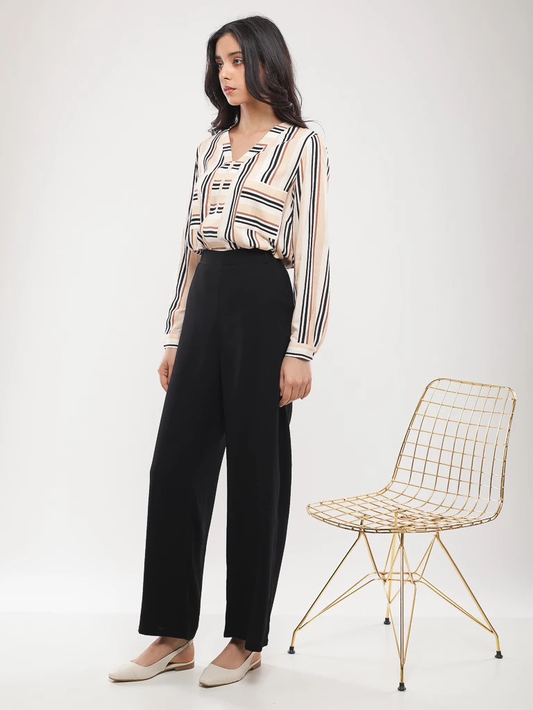 Pantalon large fluide en crêpe