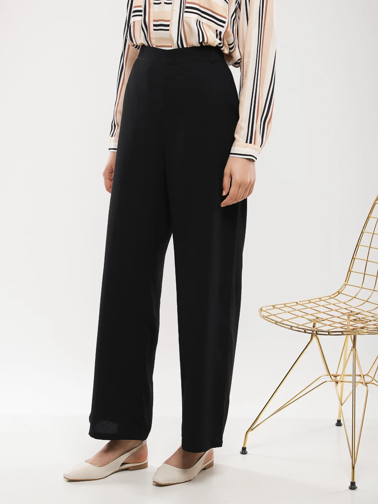 Pantalon large fluide en crêpe