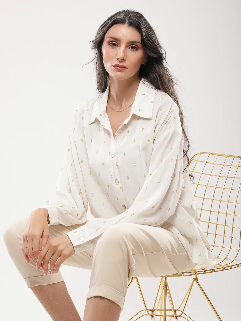 Chemise manches longues imprimée