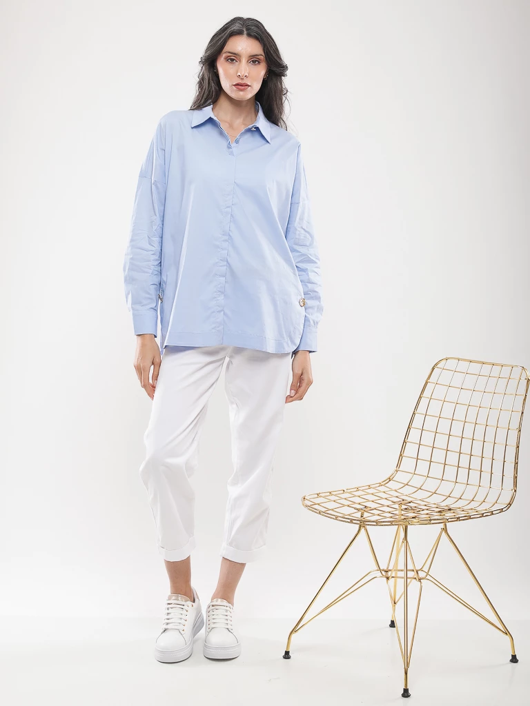 Chemise oversize à détails dorés