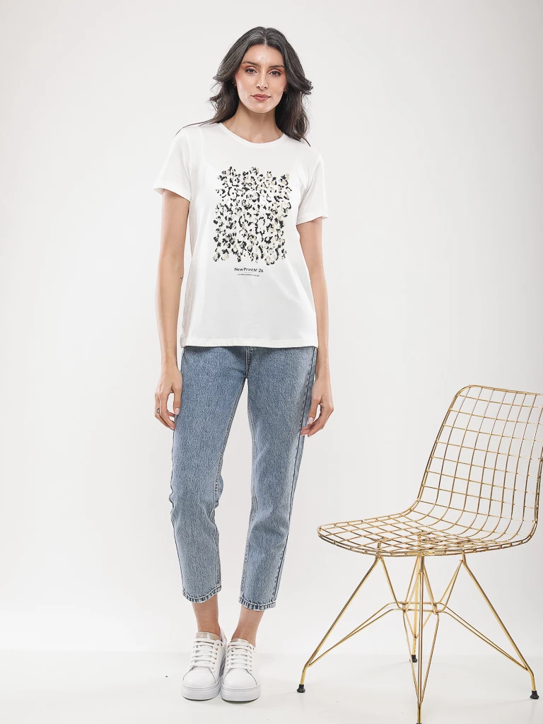 T-shirt coton à imprimé graphique