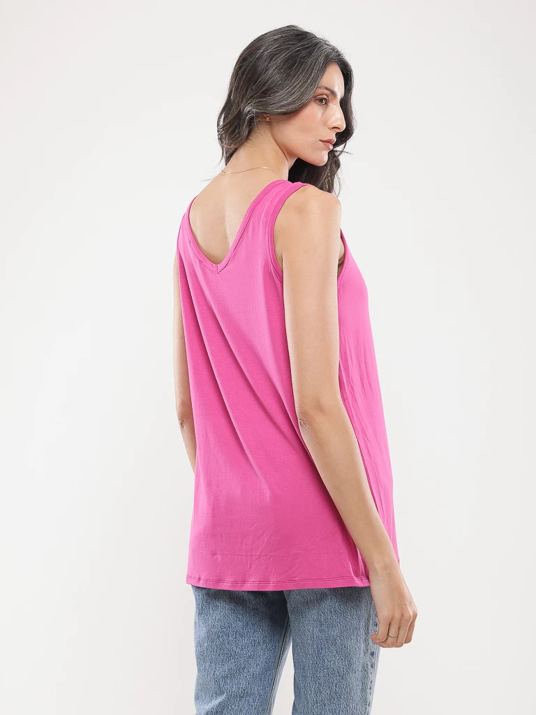 Débardeur long et fluide à col V