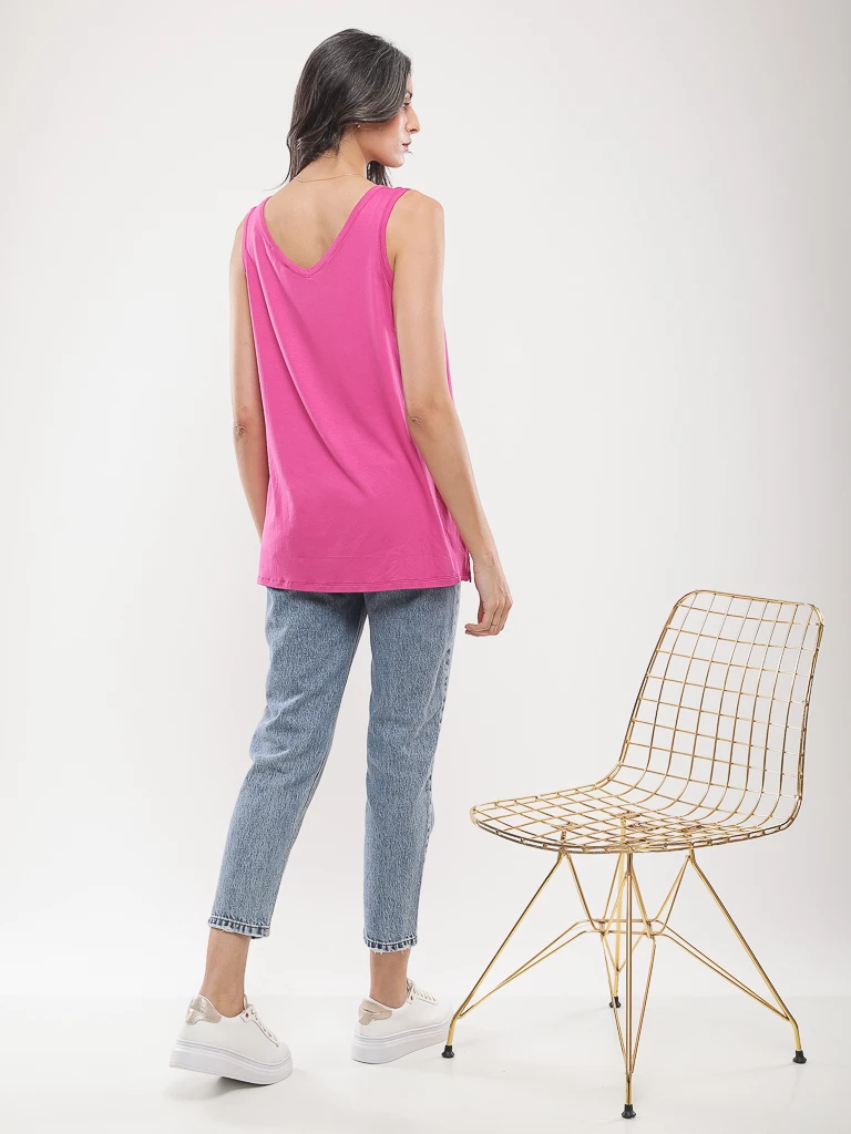 Débardeur long et fluide à col V