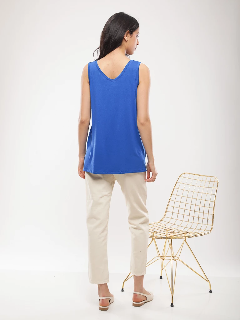 Débardeur long et fluide à col V