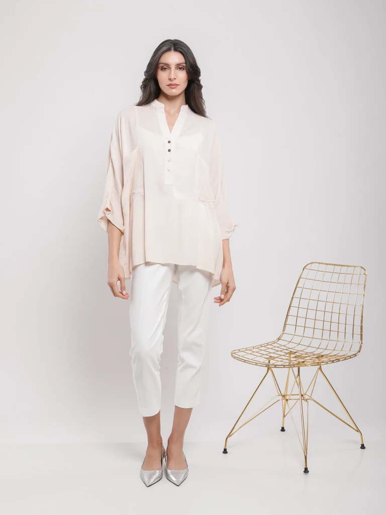 Blouse oversize manches 3/4