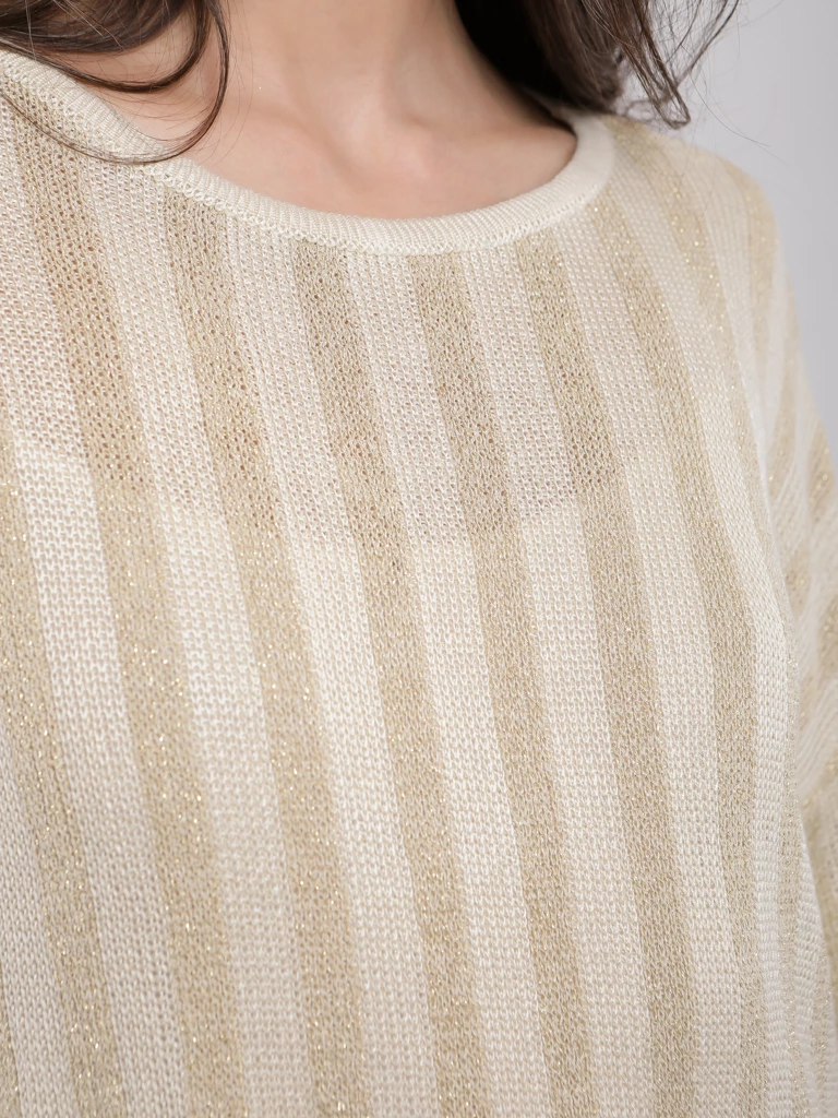 Pull ample à rayures scintillantes
