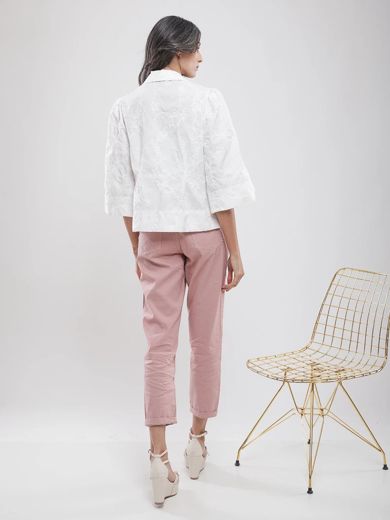 Chemise brodée fleurs