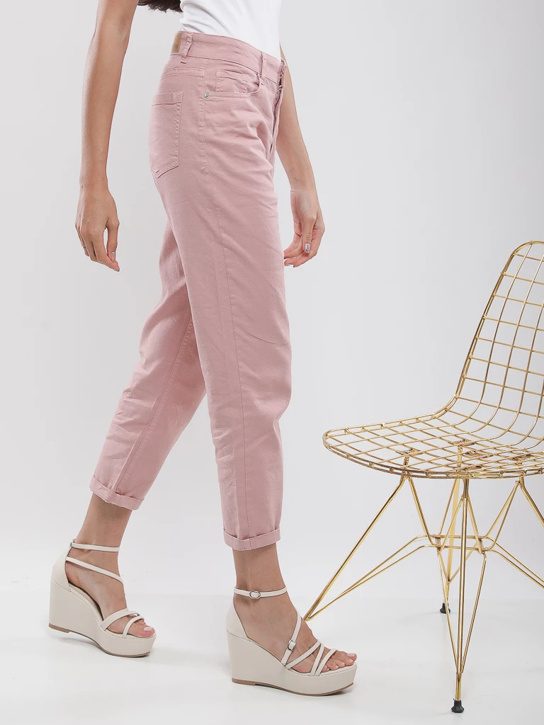 Pantalon droit taille haute 7/8ème