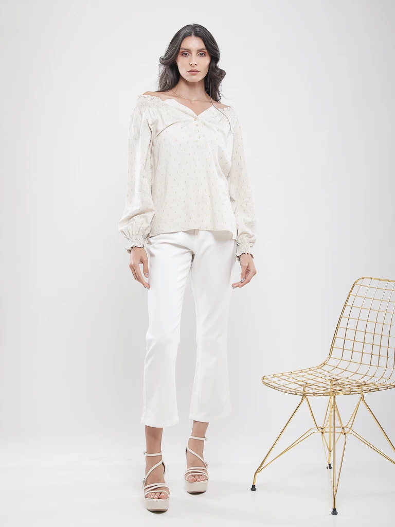 Pantalon crop évasé