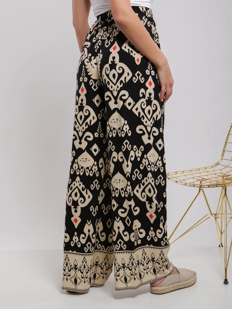Pantalon fluide à imprimé ethnique