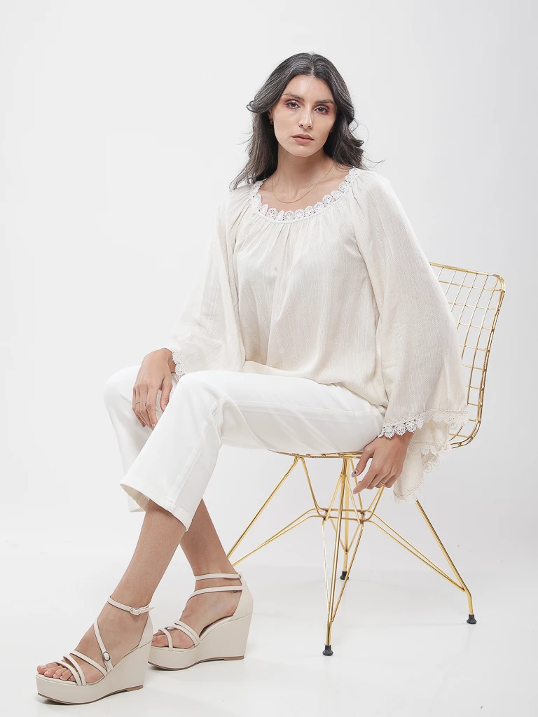  Blouse bohème manches évasées