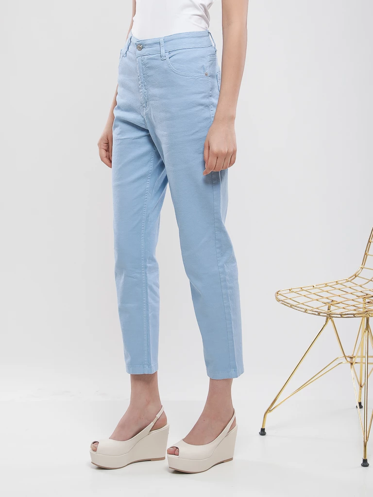 Pantalon droit taille haute 7/8ème