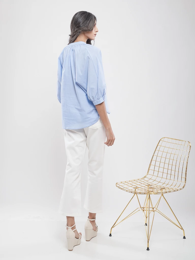 Blouse manches bouffantes 3/4