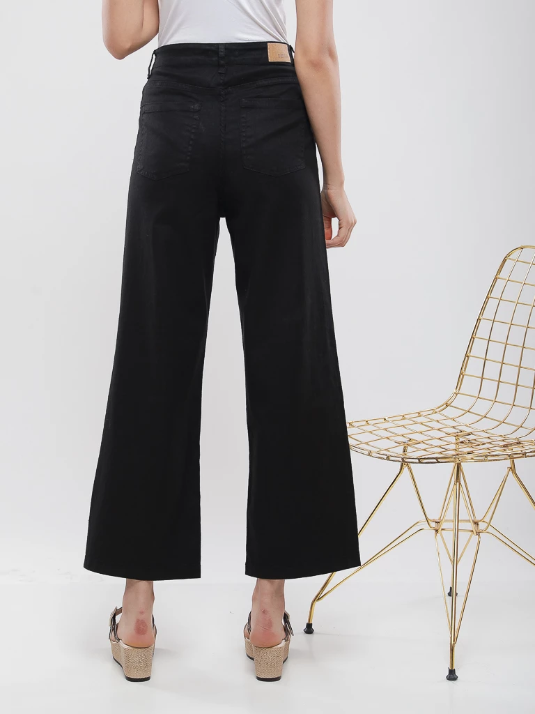 Pantalon large taille haute