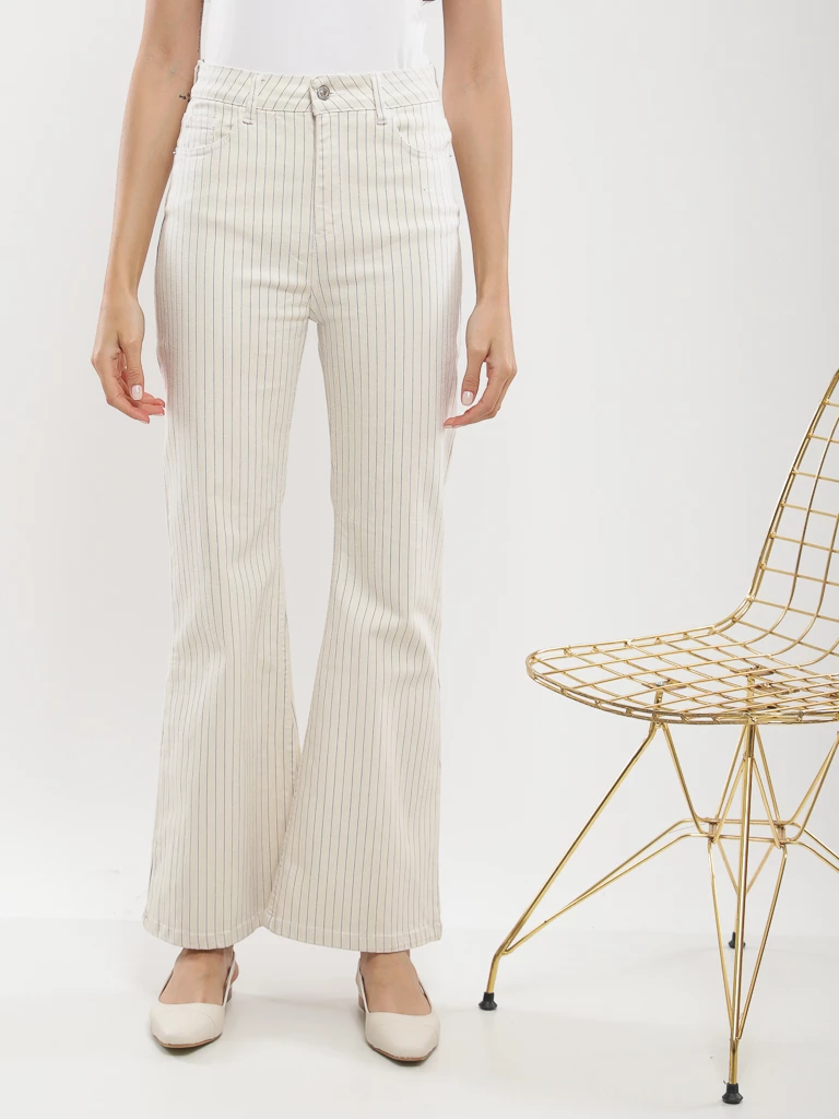 Pantalon flare taille haute