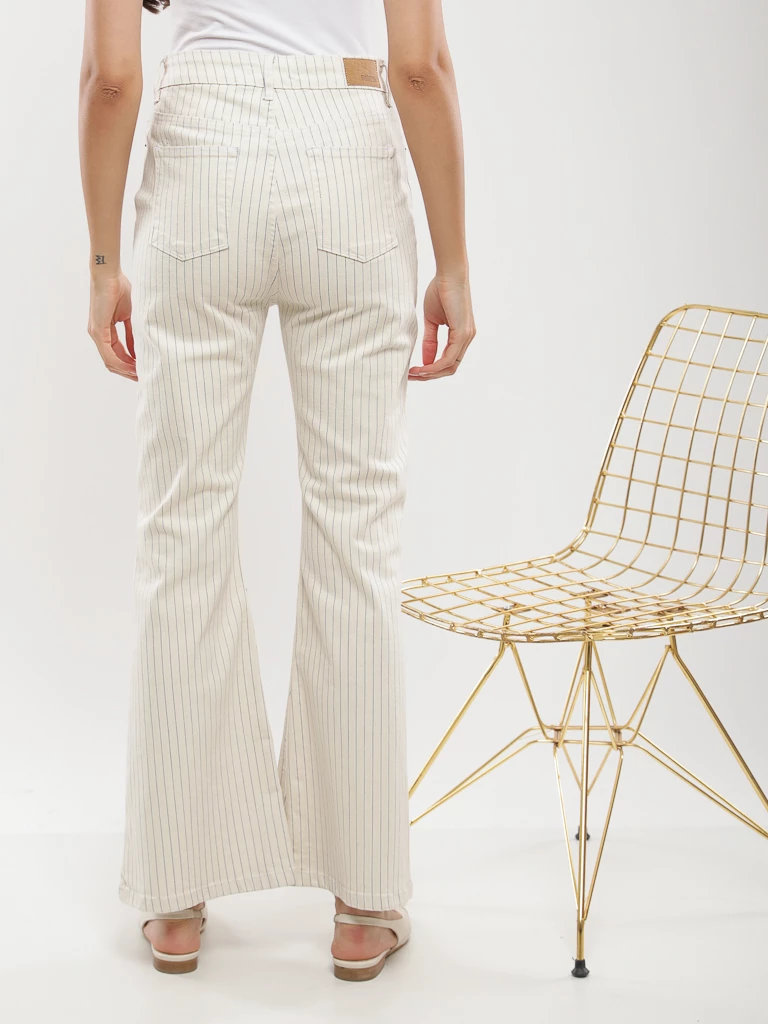 Pantalon flare taille haute