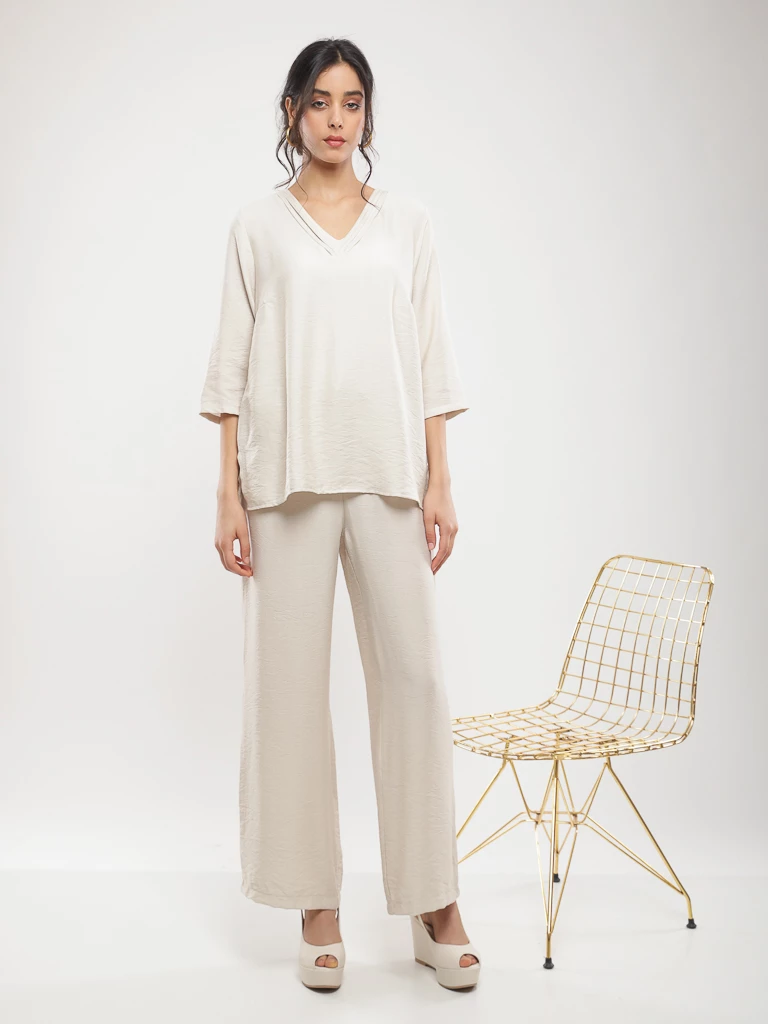 Pantalon large avec cordon de serrage