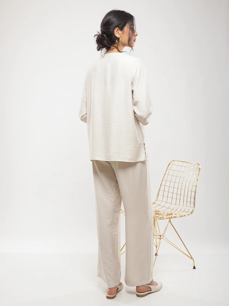 Pantalon large avec cordon de serrage