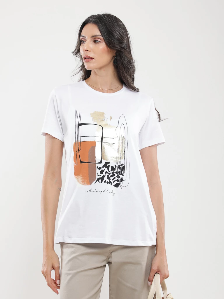 T-shirt coton à imprimé graphique