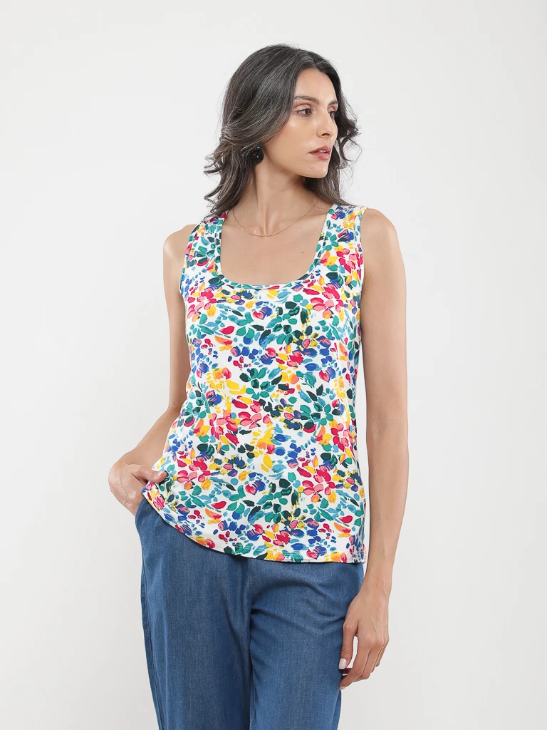 Débardeur imprimé tropical