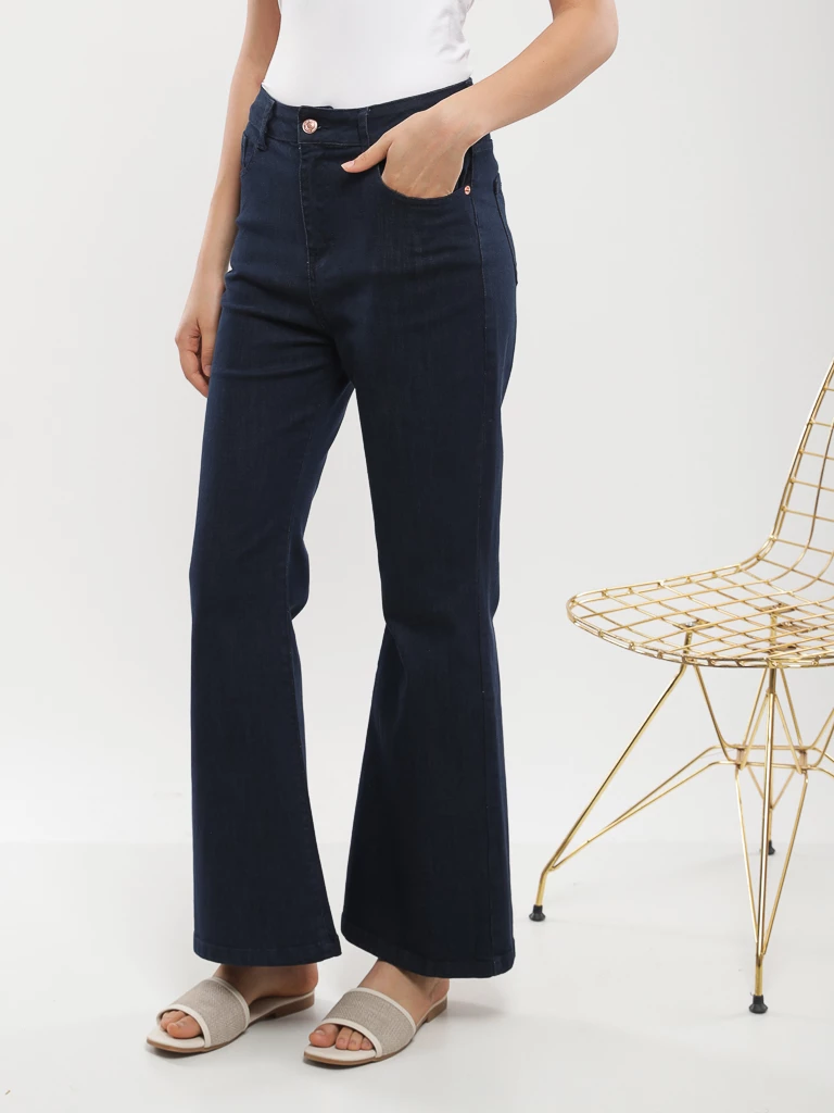 Pantalon flare taille haute
