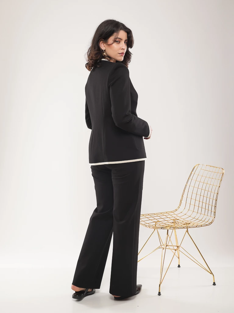 Pantalon large de tailleur à poches