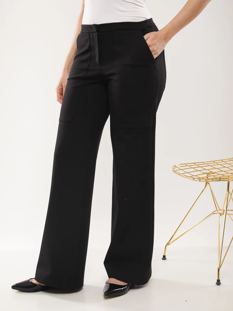 Pantalon large de tailleur à poches