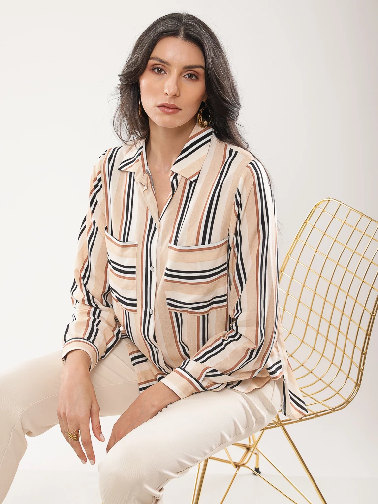 Chemise rayée manches longues