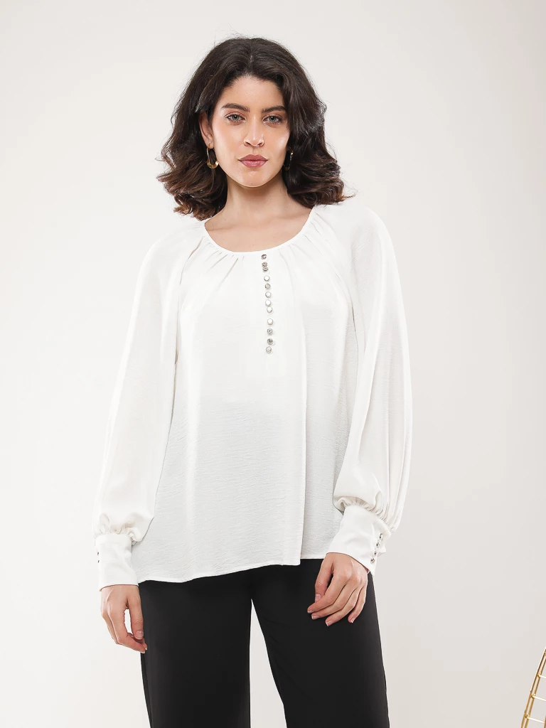 Blouse oversize à manches ballons