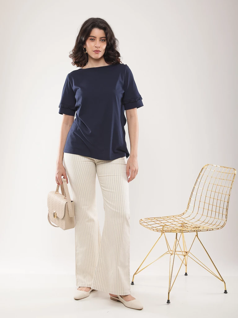 T-shirt coton manches à volants