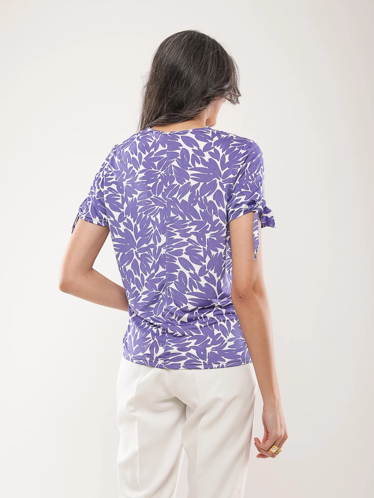 Tunique imprimée à manches nouées