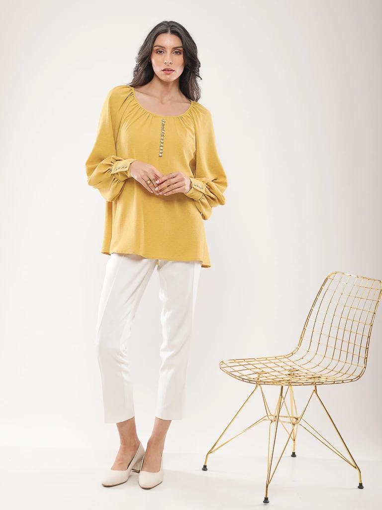 Blouse oversize à manches ballons