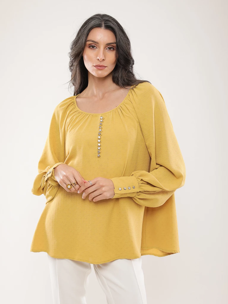 Blouse oversize à manches ballons