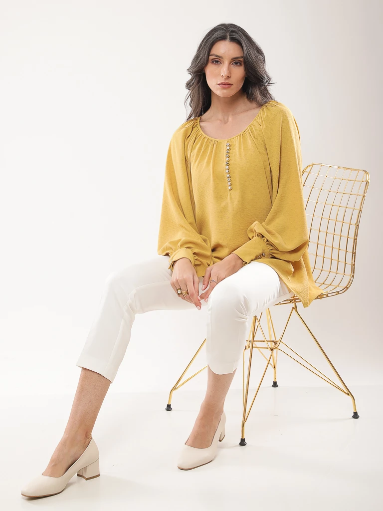 Blouse oversize à manches ballons