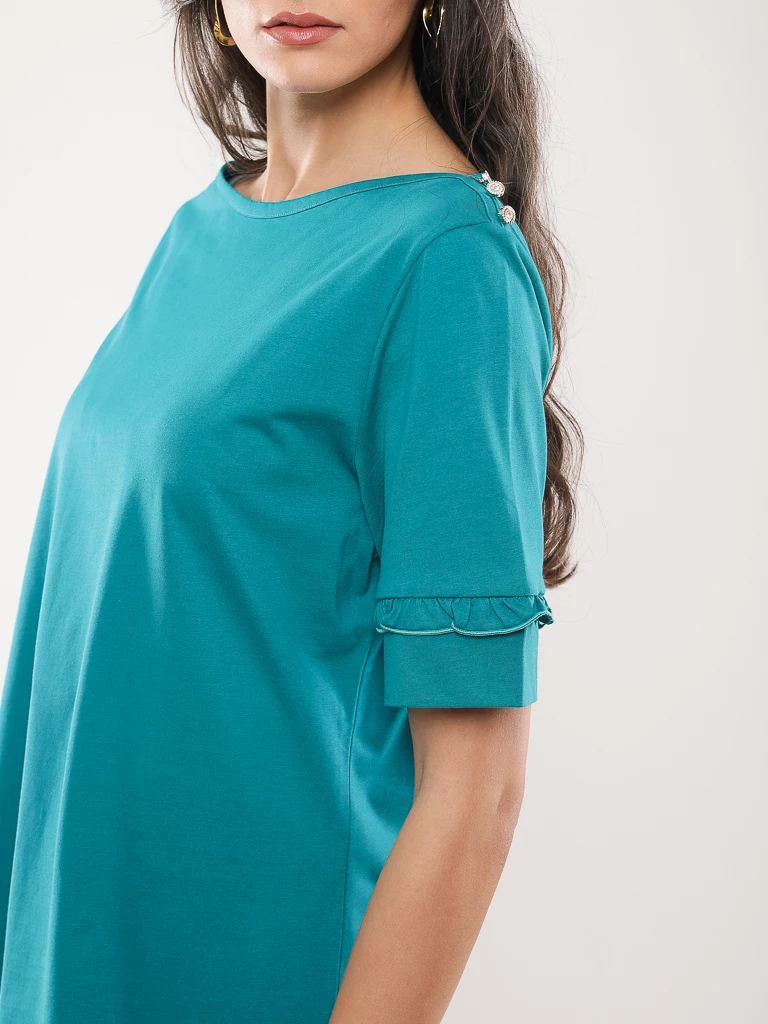 T-shirt coton manches à volants