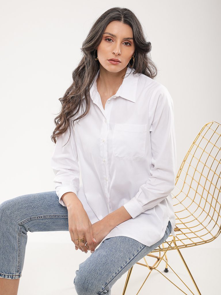 Chemise oversize manches longues