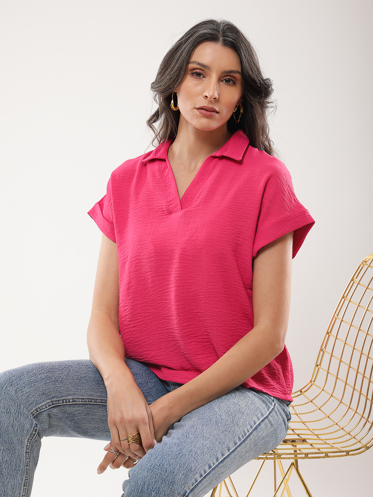 Tunique col V manches courtes