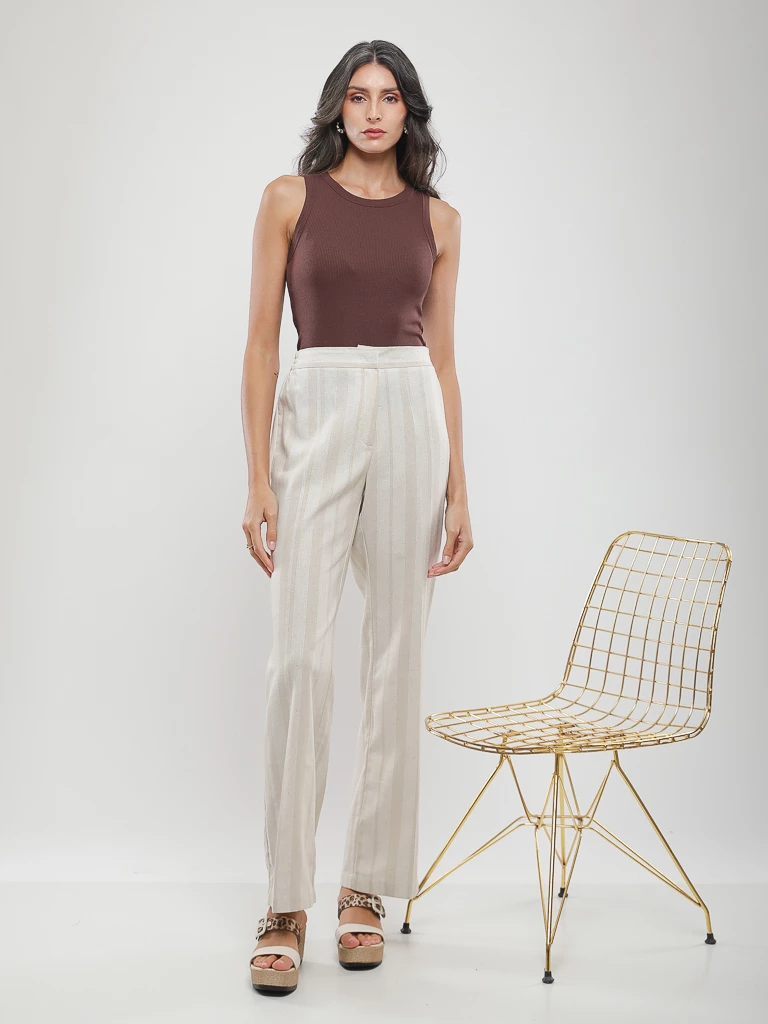 Débardeur coton côtelé ajusté