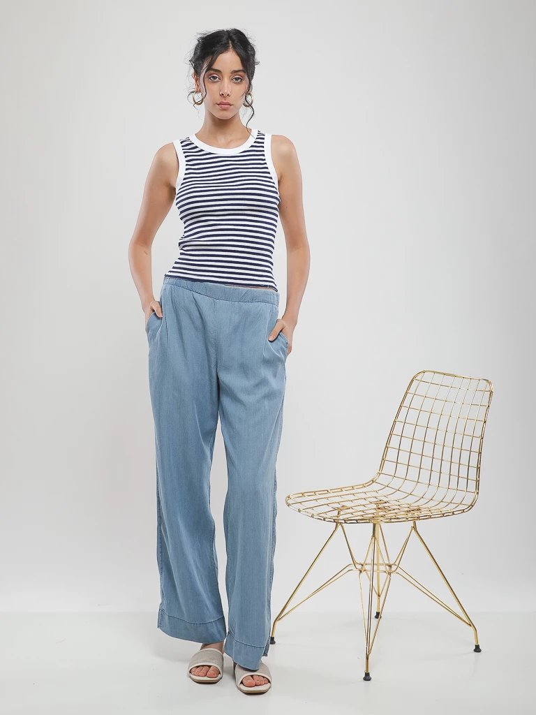 Débardeur coton côtelé ajusté