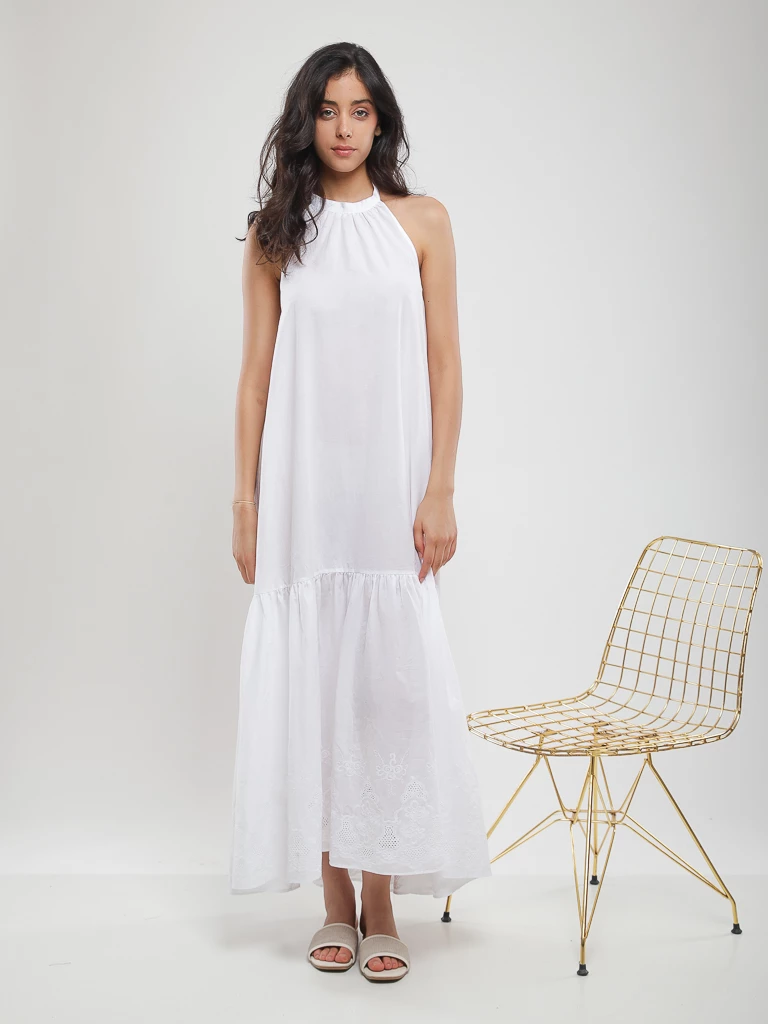 Robe maxi fluide blanche dos nu