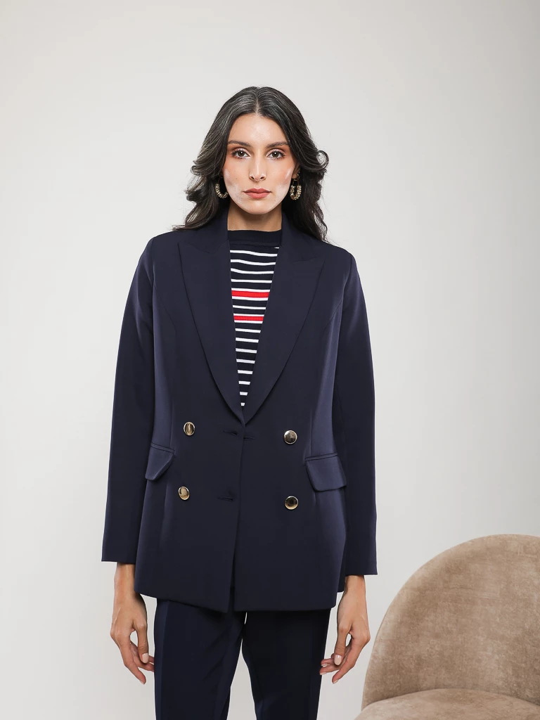 VESTE CROISÉE DOUBLE BOUTONNAGE