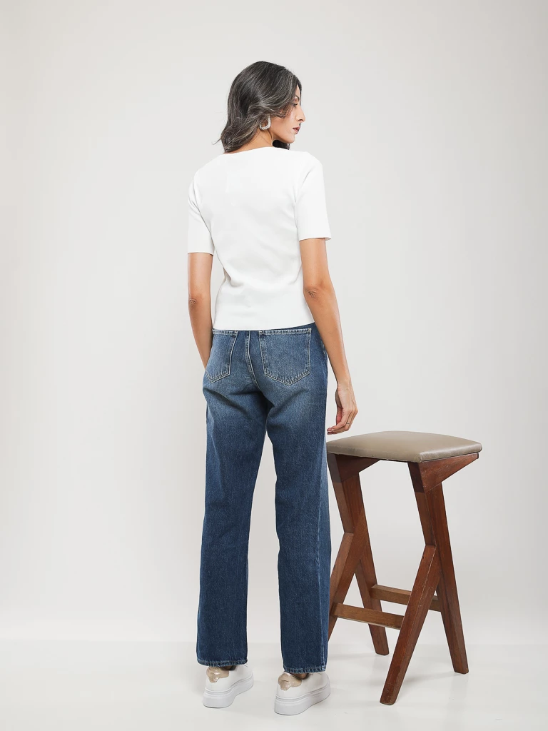 PANTALON JEANS COUPE DROITE