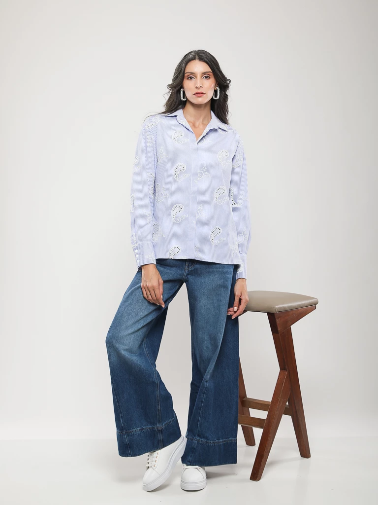 PANTALON JEANS COUPE LARGE