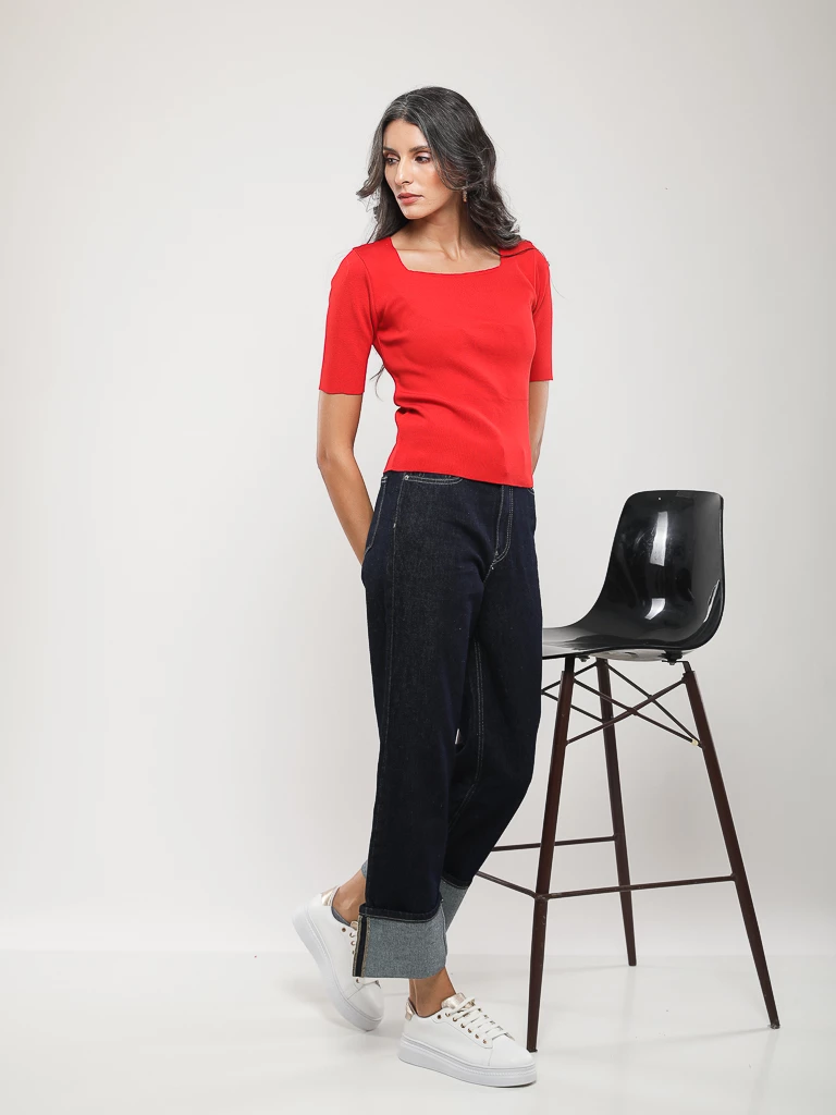 PANTALON JEANS COUPE DROITE